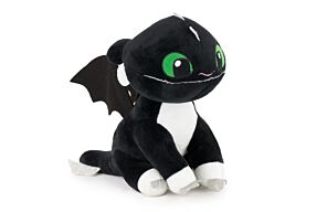 Cómo Entrenar a Tu Dragón - Peluche Dragón Bebé Negro Ojos Verdes - 27cm - Calidad Super Soft