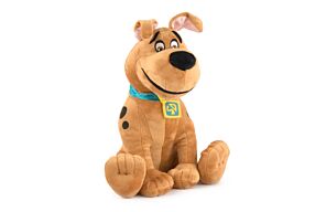 Scooby Doo - Peluche Scooby Jeune Assise Bouche Fermée - 28cm - Qualité Super Soft