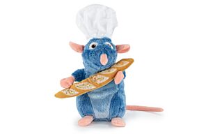 Ratatouille - Peluche Rat Remy avec une Baguette à la Main - 31cm - Qualité Super Soft