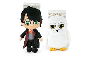Harry Potter - Pack 2 Peluches de Harry Potter y Lechuza Hedwig - Calidad Super Soft