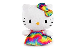 Hello Kitty - Peluche di Hello Kitty con Vestito Colore Arcobaleno - 15cm - Qualità Super Morbida