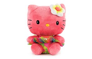 Hello Kitty - Peluche Hello Kitty Rose avec Robe Multicolore - 15cm - Qualité Super Soft