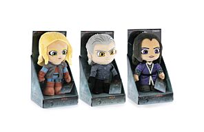 The Witcher - Pack 3 Peluches de Geralt, Yennefer y Ciri con Display - 28cm - Calidad Super Soft
