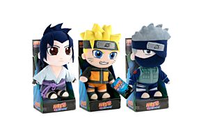Naruto - Pack 3 Peluches de Naruto, Kakashi y Sasuke con Display - 29cm - Calidad Super Soft