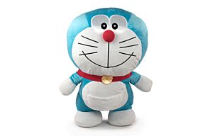 Doraemon - Peluche Grande Doraemon con Sorriso a Bocca Chiusa - 63cm - Qualità Super Morbida