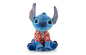 Lilo&Stitch - Peluche Grande Stitch Blu con Suono e Camicia Hawaiana - 33cm - Qualità Super Morbida