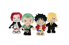 One Piece - Pack Colección 4 Peluches One Piece - 28cm - Calidad Super Soft