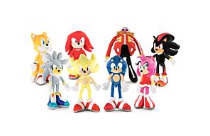 Sonic - Pack Colección 8 Peluches de Sonic Modelo Modern - Calidad Super Soft