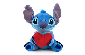 Lilo&Stitch - Peluche Stitch Azul con Corazón y Sonido - 32cm - Calidad Super Soft