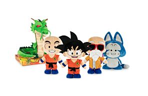 Pack Collection de 5 Peluches de Goku, Krillin, Puar, Roshi et Shenron - Dragon Ball - Haute Qualité