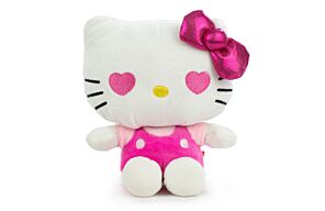 Peluche Hello Kitty 50e Anniversaire Ruban Rose Brillant 17cm - Hello Kitty - Haute Qualité