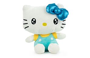 Peluche Hello Kitty 50e Anniversaire Ruban Bleu Brillant 16cm - Hello Kitty - Haute Qualité