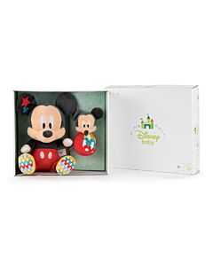 Mickey y Amigos - Caja Regalo: Peluche Mickey Mouse y Sonajero de Mickey Mouse - Calidad Super Soft