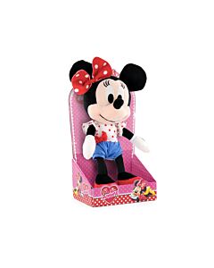 Mickey et Amis - Peluche Minnie Ruban en Pointillé Rouge Display - 30cm - Qualité Super Soft