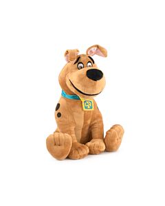 Scooby Doo - Peluche Scooby Jeune Assise Bouche Fermée - 28cm - Qualité Super Soft