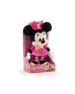 Mickey et Amis - Peluche Minnie Ruban Fuchsia Display - 31cm - Qualité Super Soft