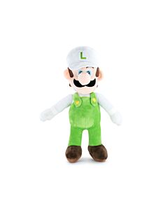 Super Mario Bros - Peluche Luigi Casquette Blanche - 37cm - Qualité Super Soft