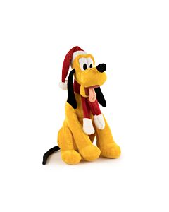 Topolino e Amici - Peluche Pluto Natalizio con Suono - 30cm - Qualità Super Morbida