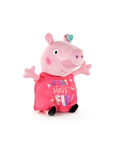 Peppa Pig - Peluche Peppa Pig Habillée en Rouge Fun - Qualité Super Soft