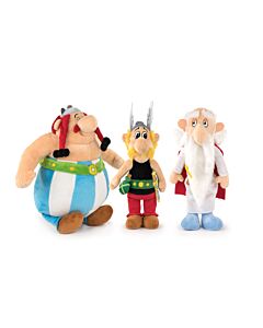 Asterix - Pack 3 Peluche di Asterix, Obelix e Panoramix - 30cm - Qualità Super Morbida