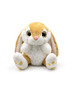 Plüschtier Kaninchen in Sitzender Position mit Leuchtenden Braunen Augen - Hohe Qualität