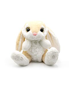 Plüschtier Kaninchen Sitzend mit Glänzenden Augen in Hellbraun - Hohe Qualität
