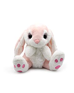 Plüschtier Kaninchen Sitzend mit Glänzenden Augen in Rosa - Hohe Qualität